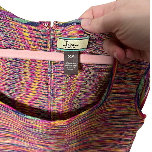 Issa London bright multicolor psychedelic stripes sleeveless dress XS - Picture 4 of 5